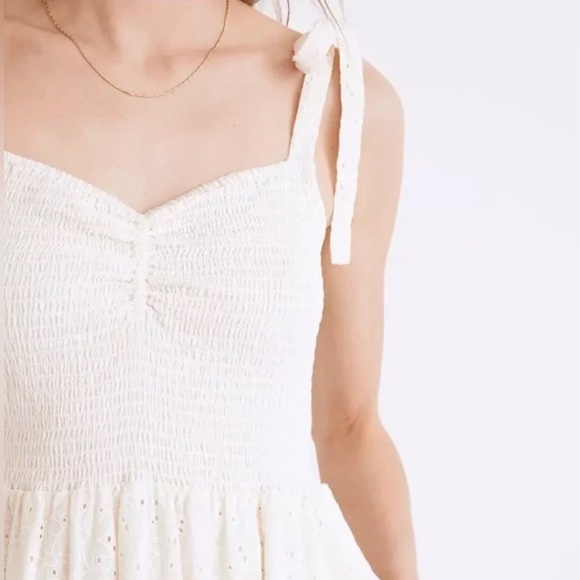 Madewell Eyelet Lucie Tie-strap Tiered Midi Dress - Picture 5 of 7